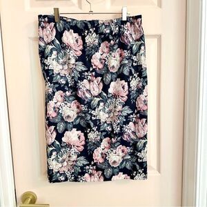 Vintage blue and pink floral skirt